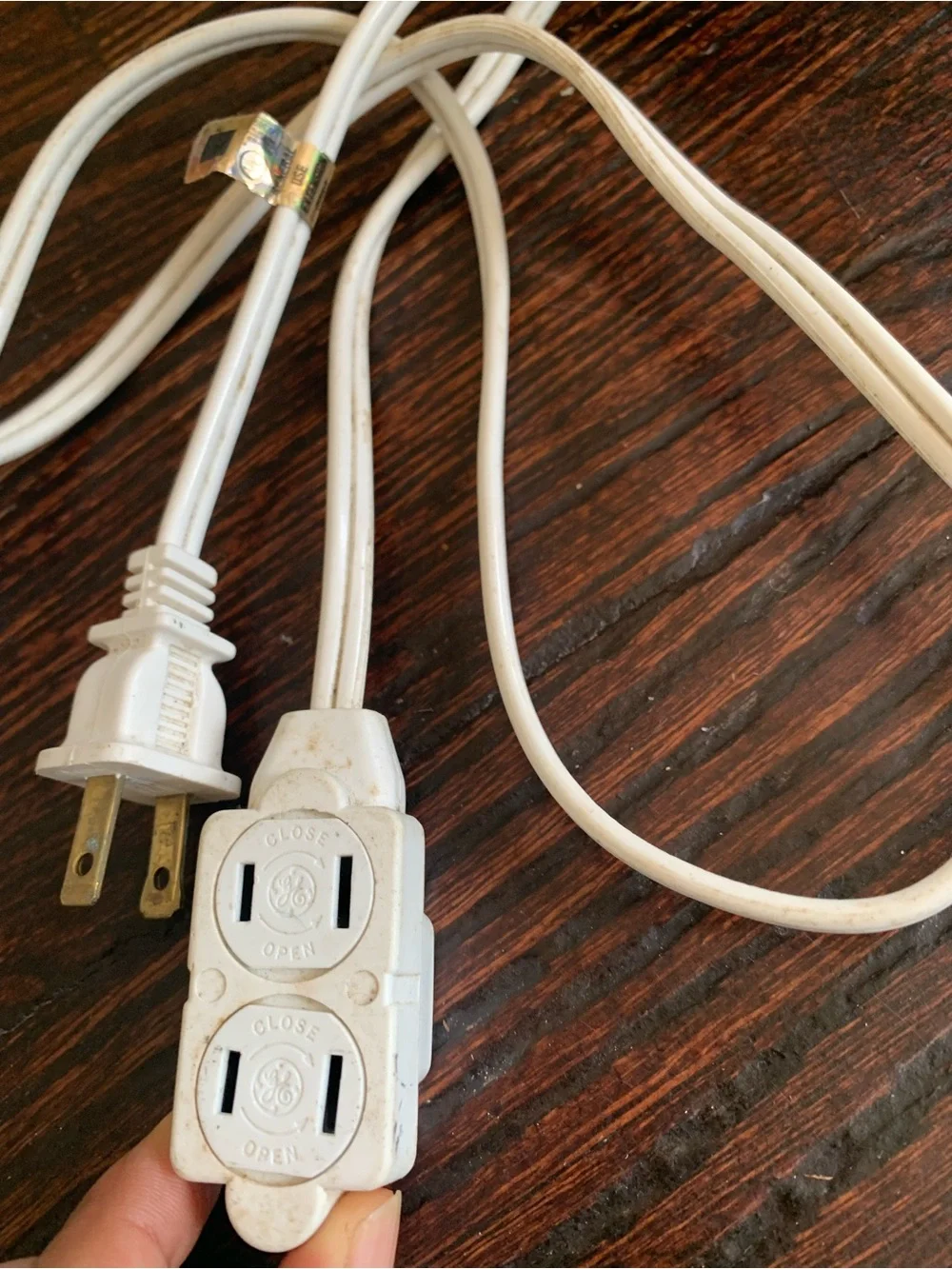 GE 6-Foot Indoor Extension Cord - White 3-Outlet Power Strip with Safety Covers